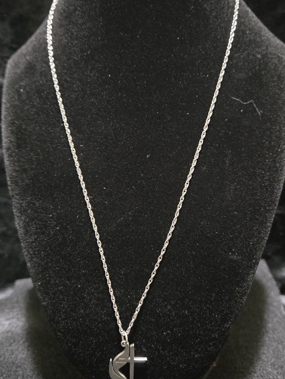 James Avery United Methodist Cross & Flame Sterling Silver Necklace & Pendant
